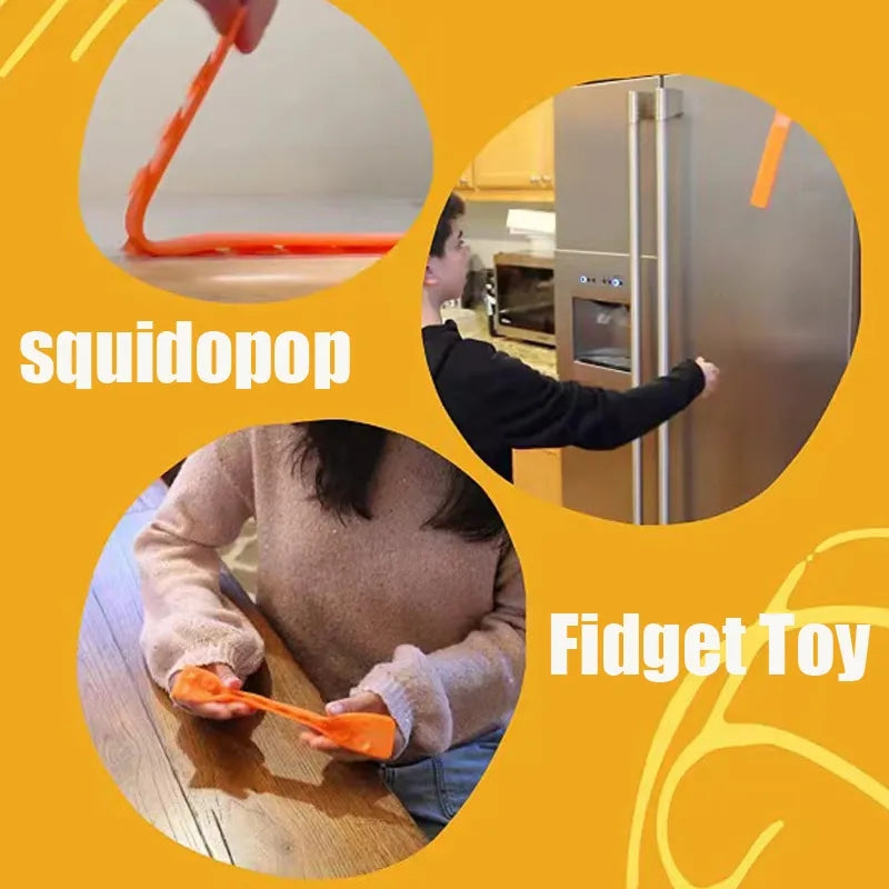 Suction Cup Squidpop Fidget Toy Square Pat Silicone Sheet Mix Rendom