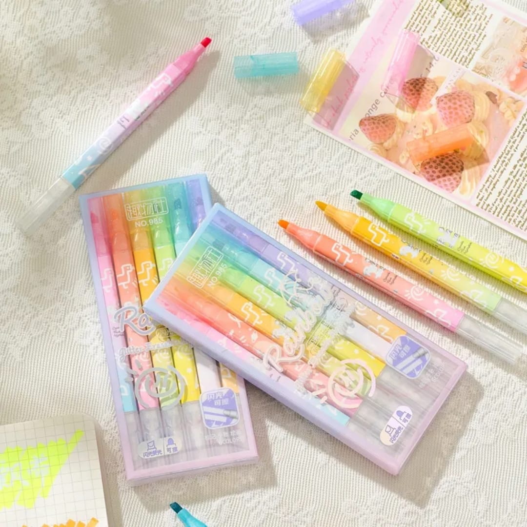 Magic Markers Noting Glitter Erasable Highlighters Set
