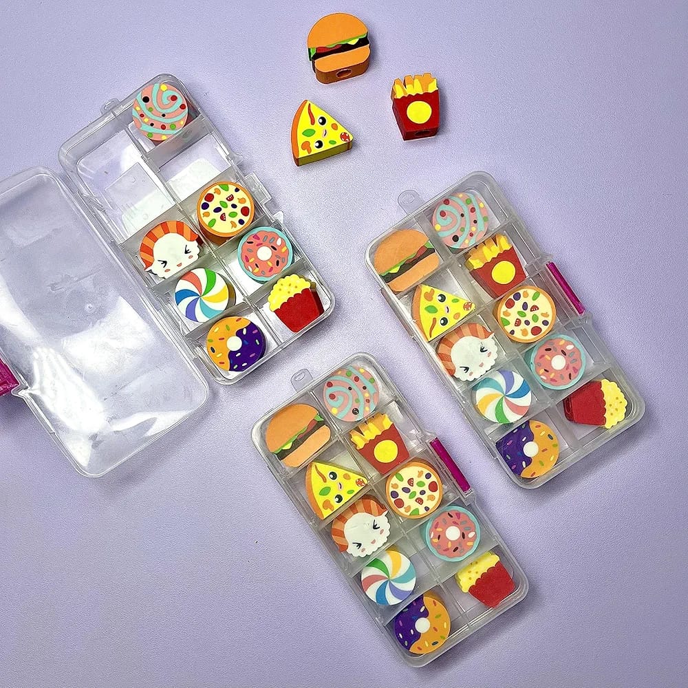 10Pcs Fast Food Themed Eraser