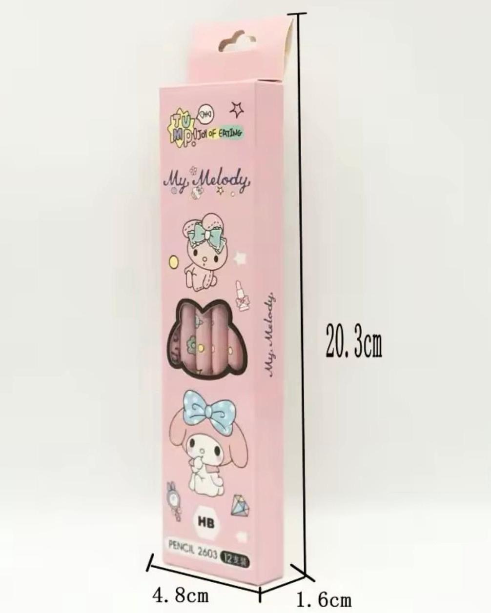 Kuromi & Cinnamoroll & My Melody Cute Pencil High Quality Pack Of 12