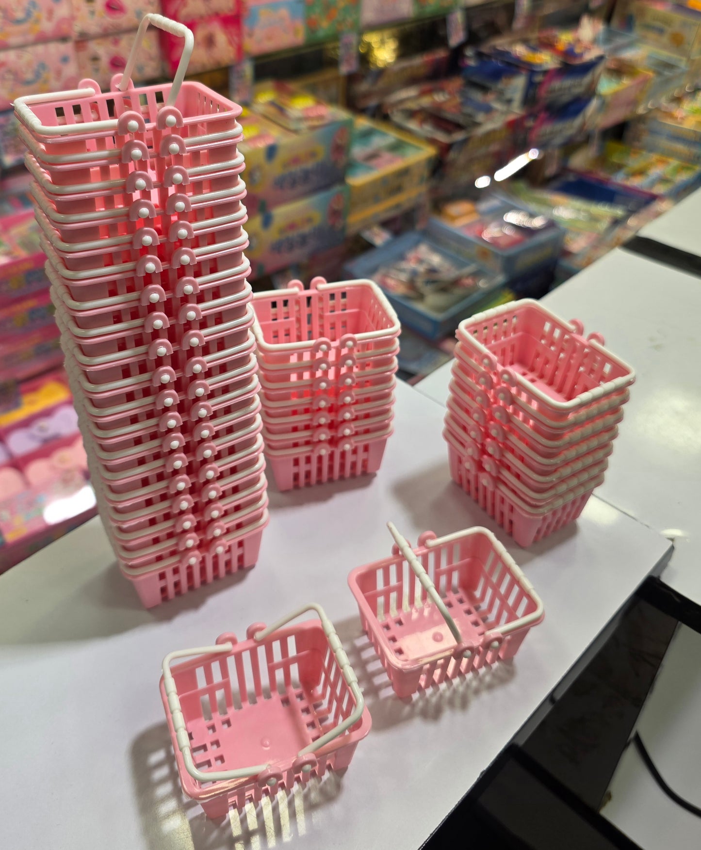 Mini pink basket each