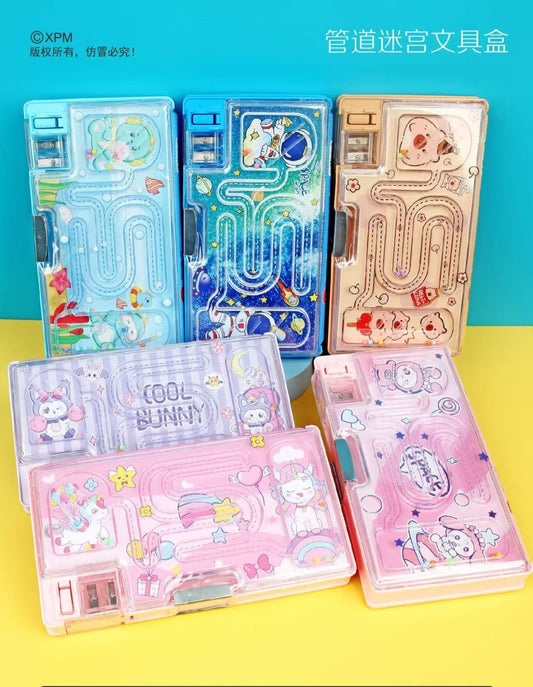 Pencil box with game