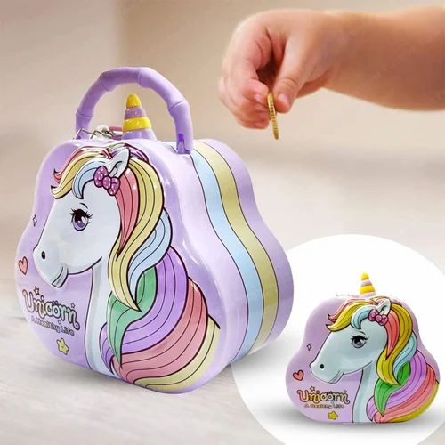 Metal Unicorn Coin Box For Kids
