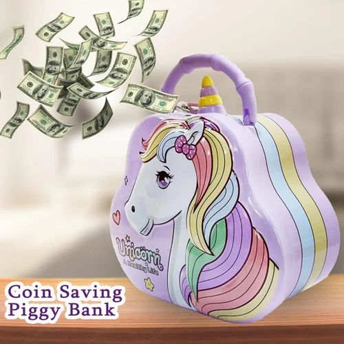 Metal Unicorn Coin Box For Kids