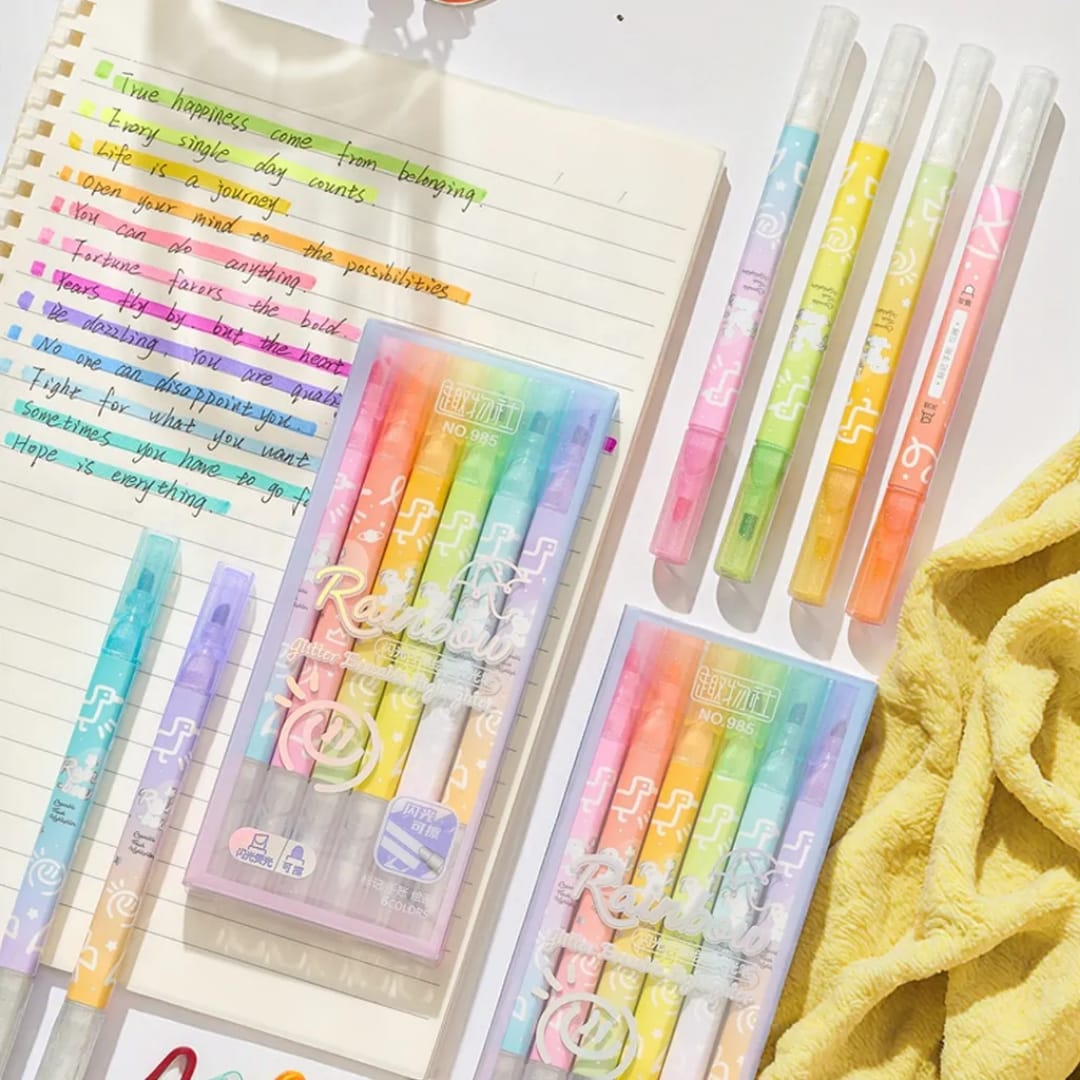 Magic Markers Noting Glitter Erasable Highlighters Set