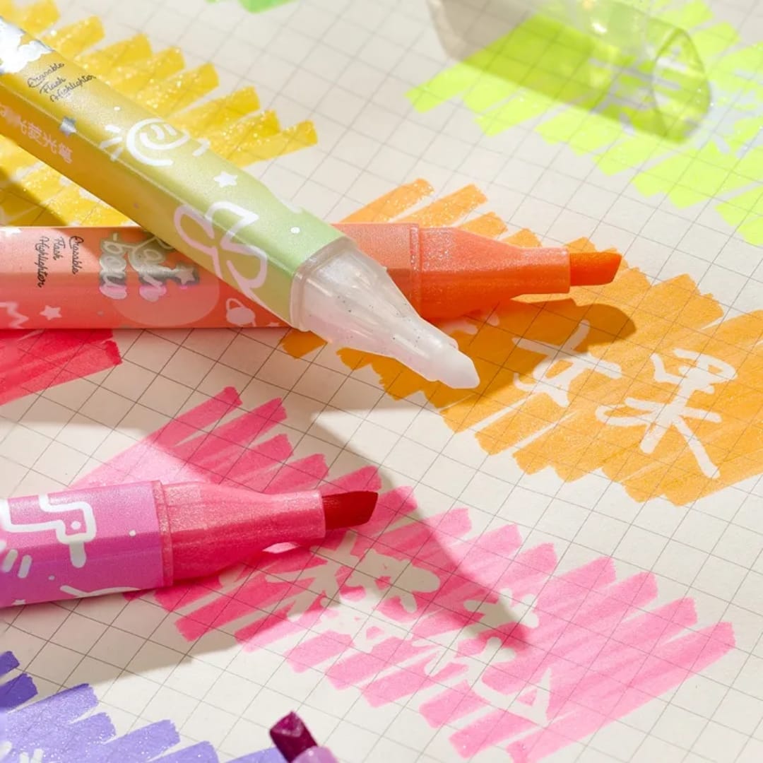 Magic Markers Noting Glitter Erasable Highlighters Set