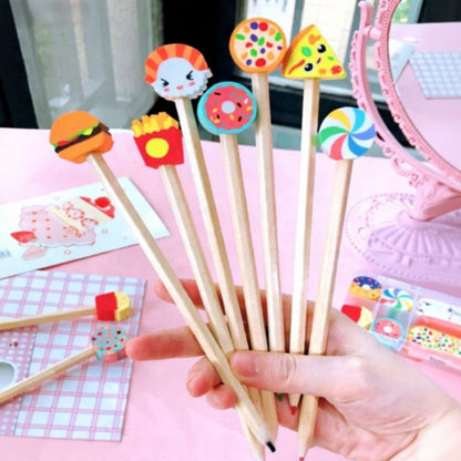 10Pcs Fast Food Themed Eraser