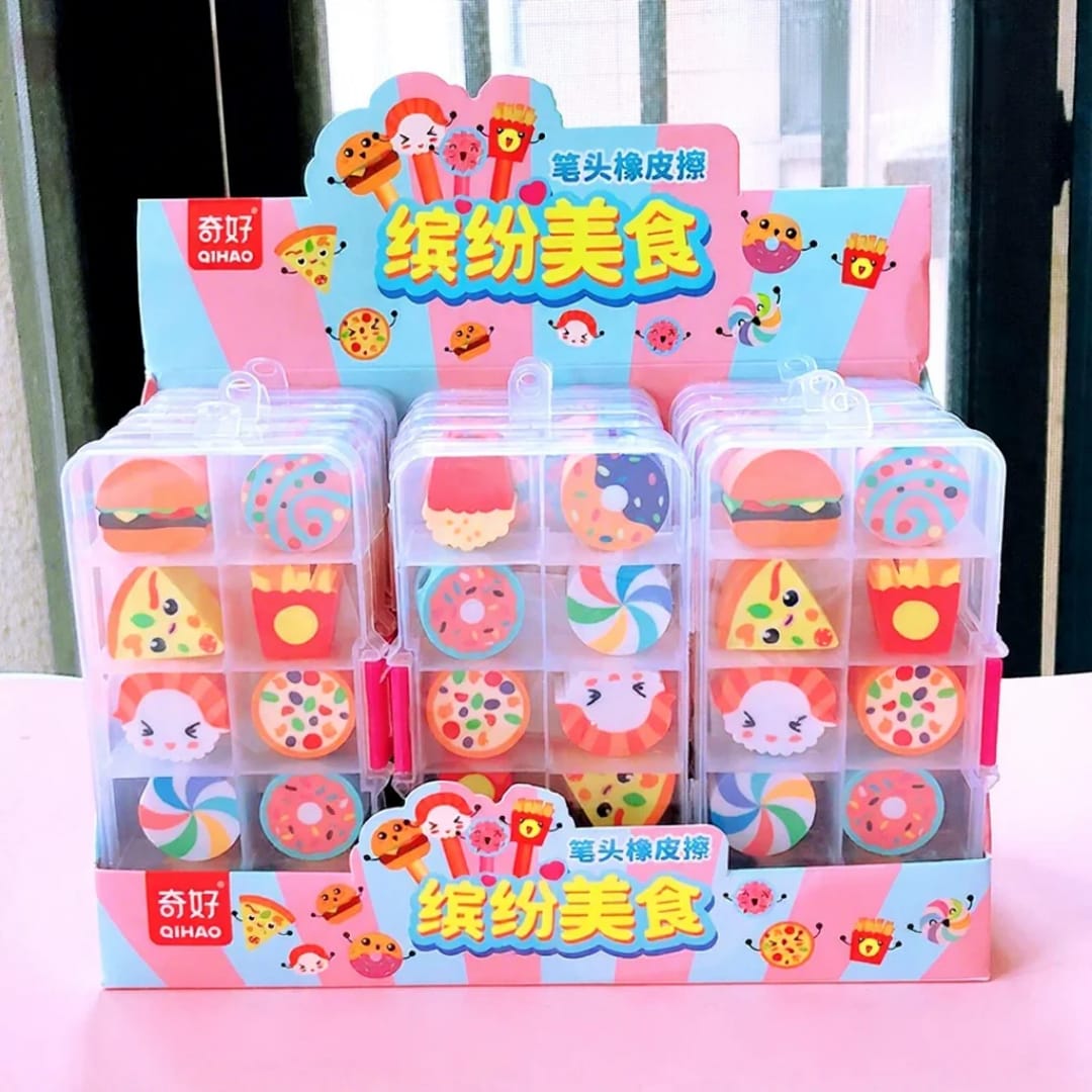 10Pcs Fast Food Themed Eraser