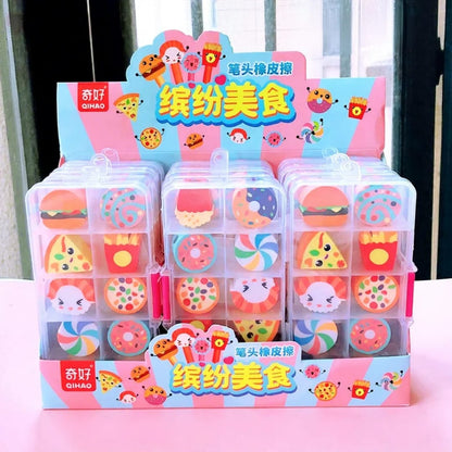 10Pcs Fast Food Themed Eraser