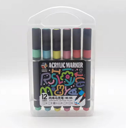 12 Color Acrylic Markers Best Quality