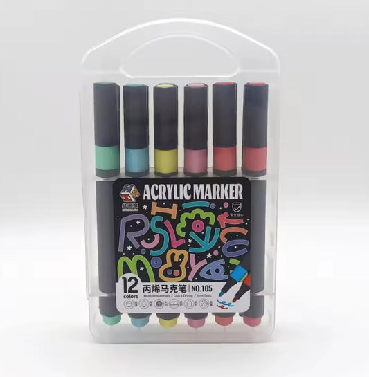 12 Color Acrylic Markers Best Quality