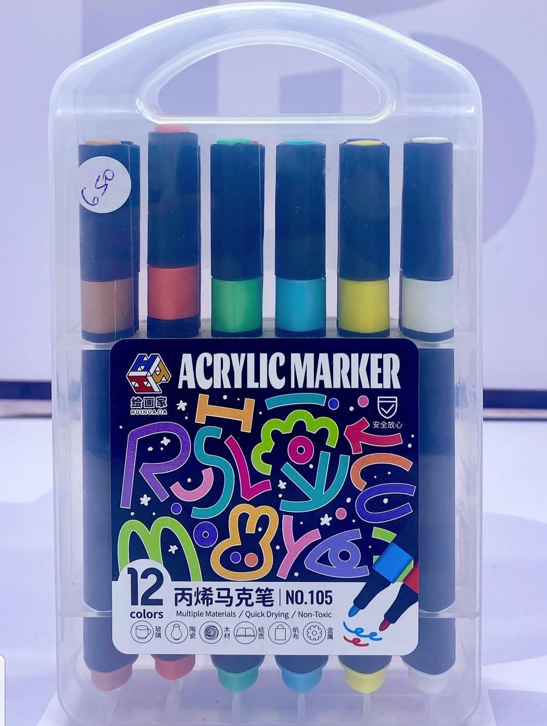 12 Color Acrylic Markers Best Quality