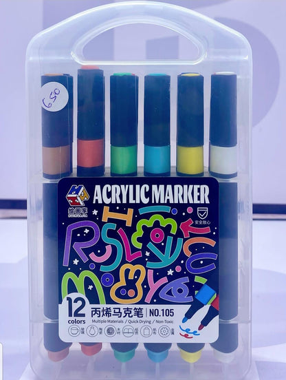 12 Color Acrylic Markers Best Quality