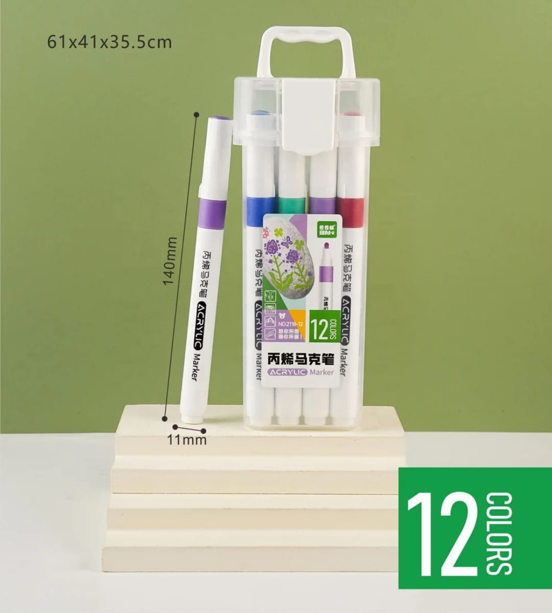 Plastic Acrylic Marker Pack off 12