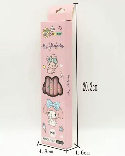 Kuromi & Cinnamoroll & My Melody Cute Pencil High Quality Pack Of 12