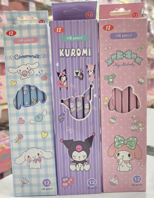 Kuromi & Cinnamoroll & My Melody Cute Pencil High Quality Pack Of 12
