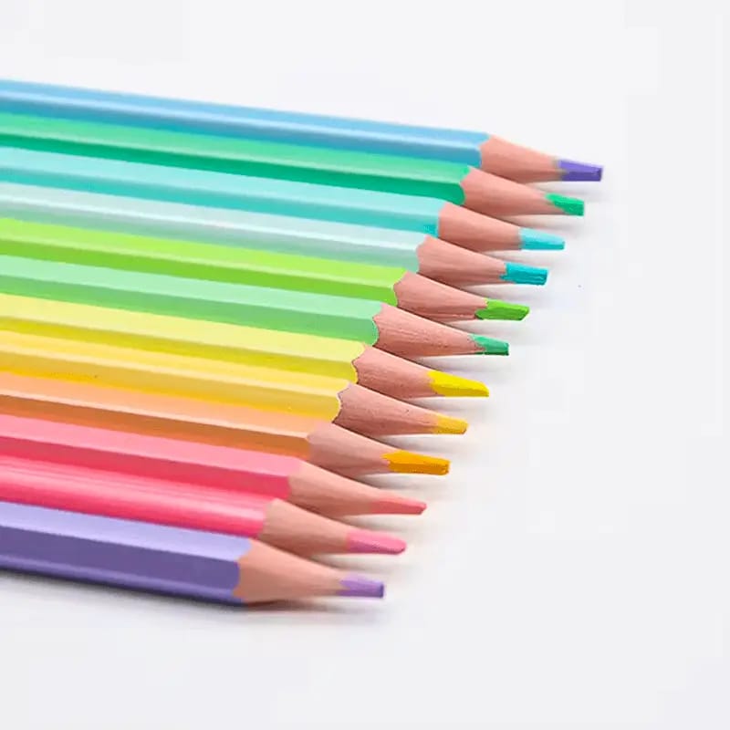 12Pcs Macaron Color Pencil Water Soluble Sketch High Quality Pencil Set With Sharpner