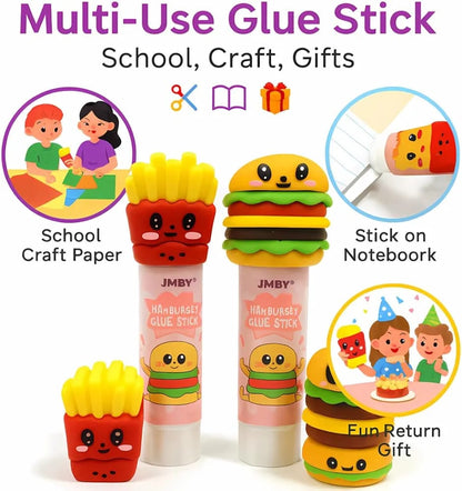 Glue Stick For Kids, Cute Burger & French Fries Design