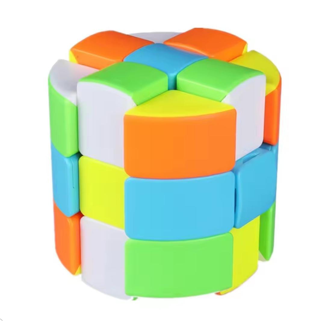 Cylender Magic Cube 3X3 Stickerless Professional Speed Educational Cute