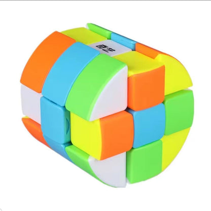 Cylender Magic Cube 3X3 Stickerless Professional Speed Educational Cute
