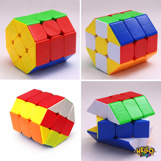Rainbow Cylender Magic Cube Puzzle 3X3X3 Cubo Magico 7 Colorful Octagon