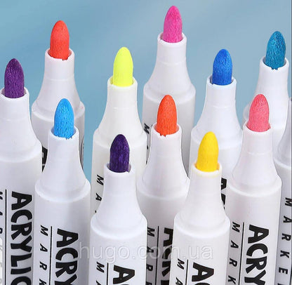 12 piece acrylic marker set