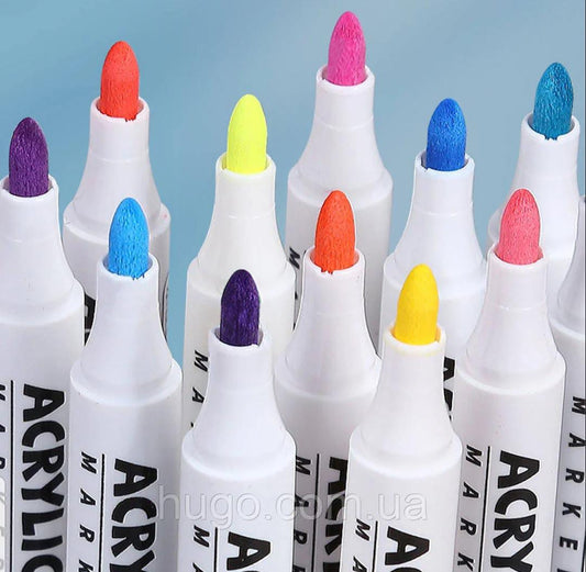 12 piece acrylic marker set