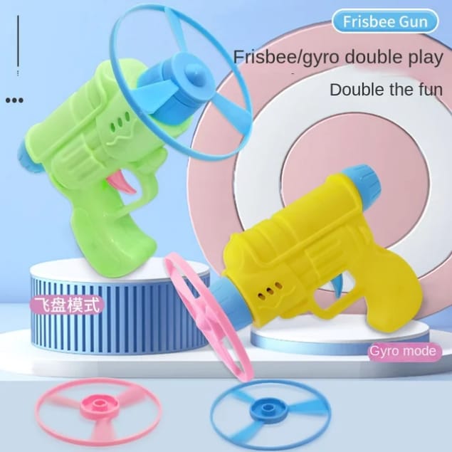 PLASTIC TOY GUN WITH FLYING SAUCER