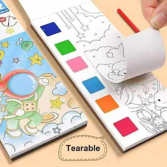 Watercolor Painting Book Set for Kids