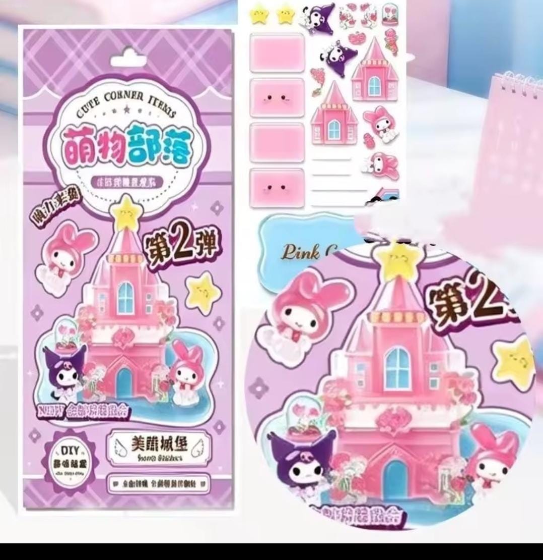 3D Stacked Crystal Sticker Cute Cartoon Kitty Melody