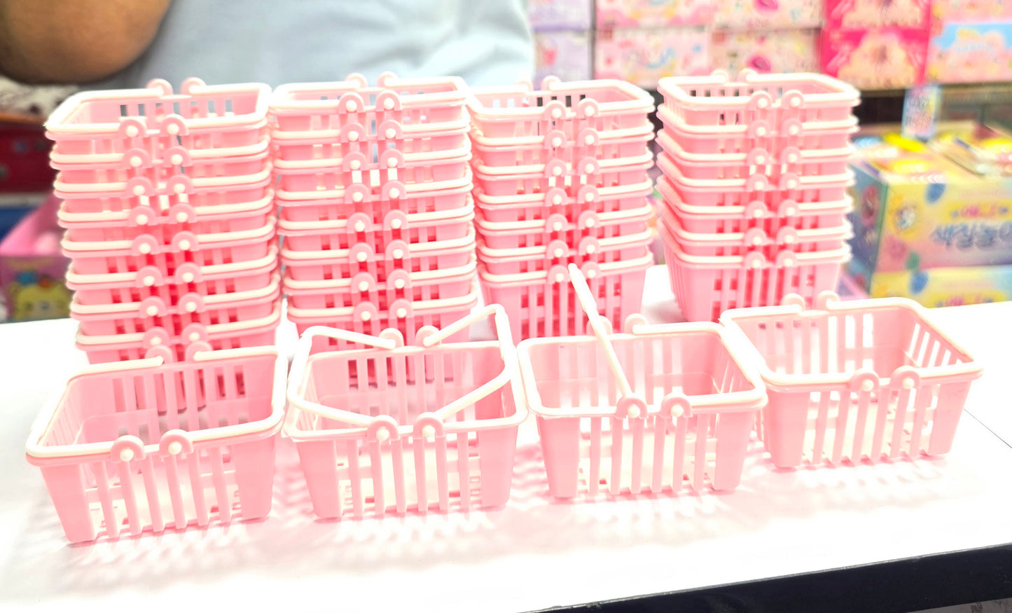 Mini pink basket each