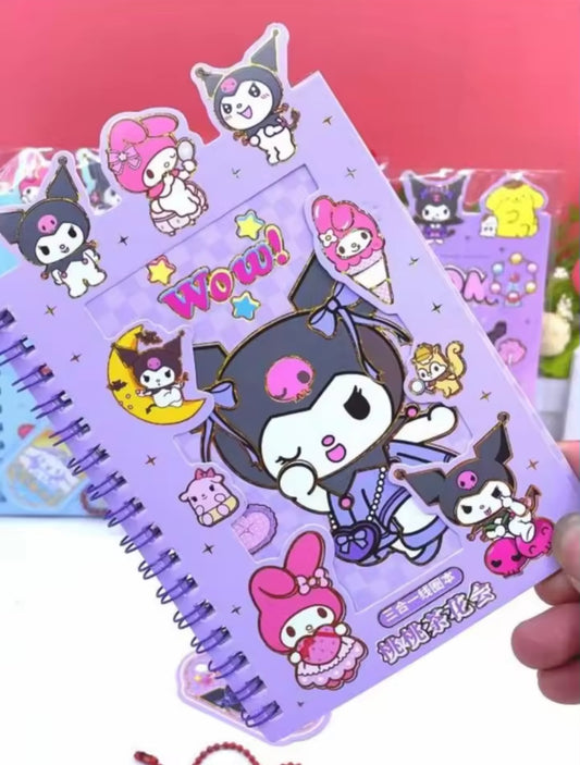 Kuromi sticker book+note book